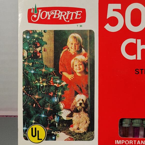 Joy Brite 50 Miniature Christmas Light Set Vintage Indoor Outdoor  27 Ft NOS - Picture 15 of 16